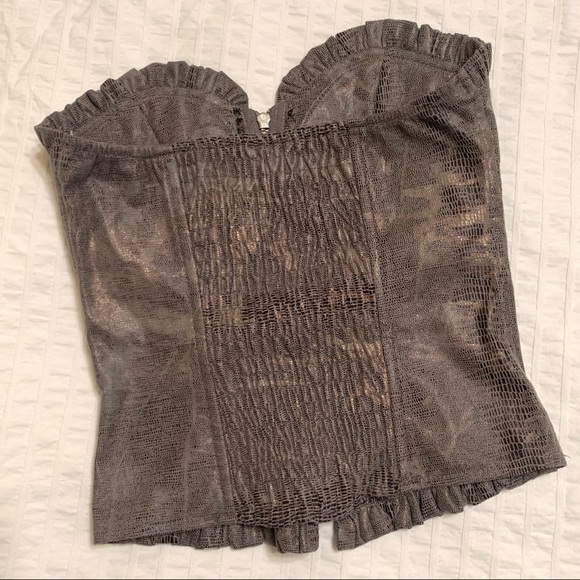 Snake python print zip up bustier top 💗 - Picture 9 of 9